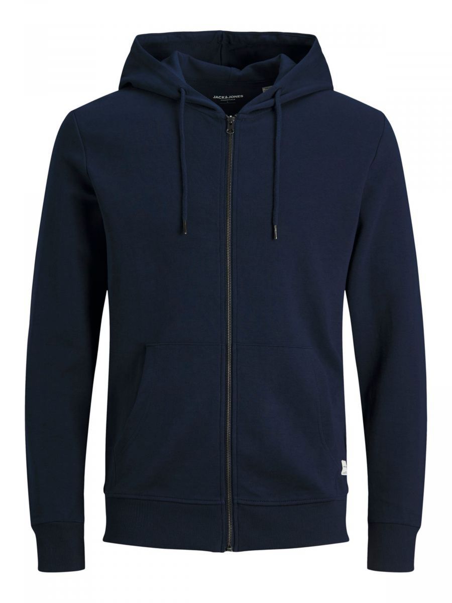 + FELPE Uomo JACK&JONES 12182493 BASIC SWEAT ZIP NAVY BLAZER
