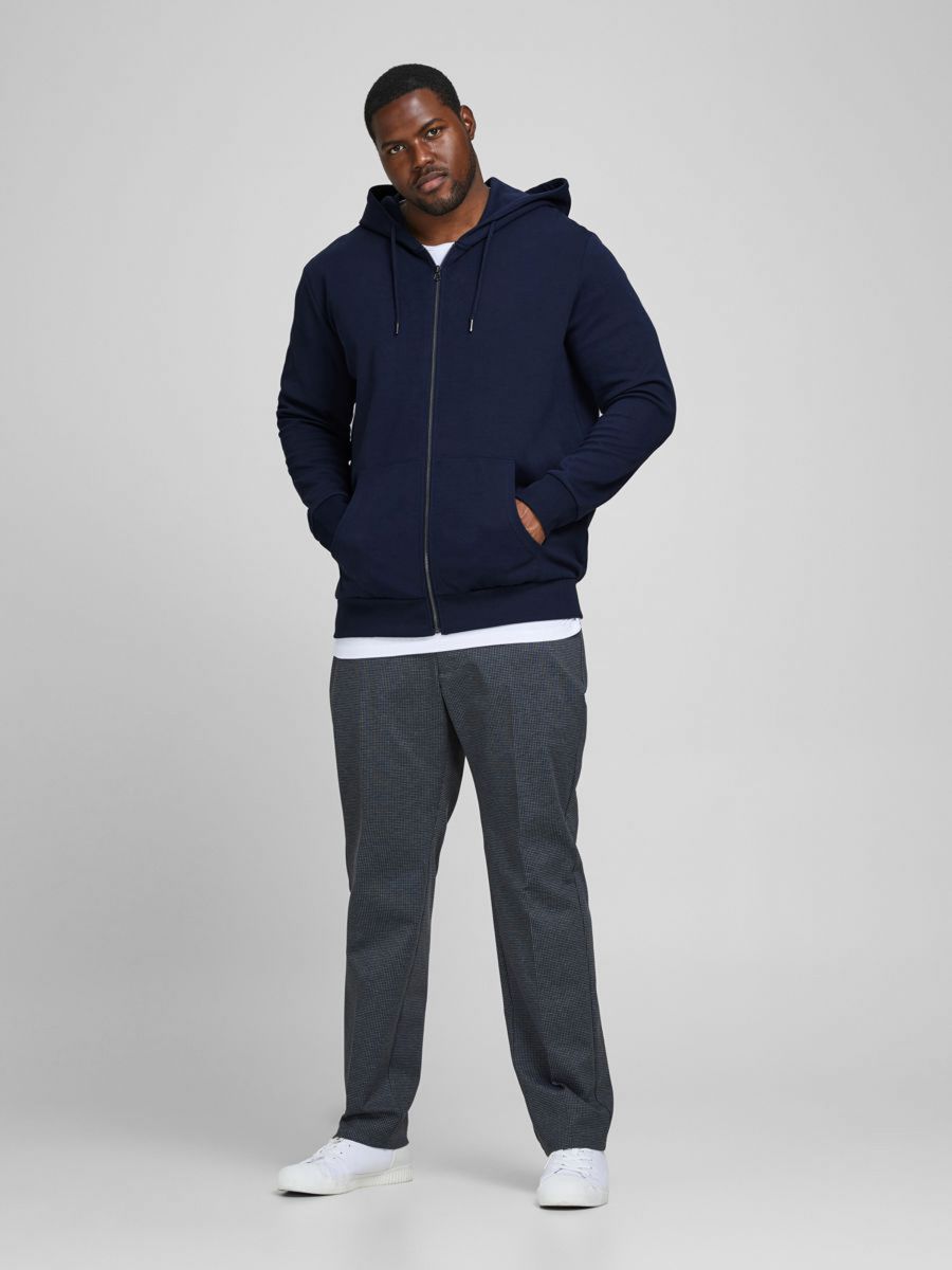 + FELPE Uomo JACK&JONES 12182493 BASIC SWEAT ZIP NAVY BLAZER
