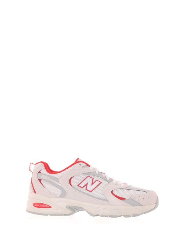 530 white red sneakers