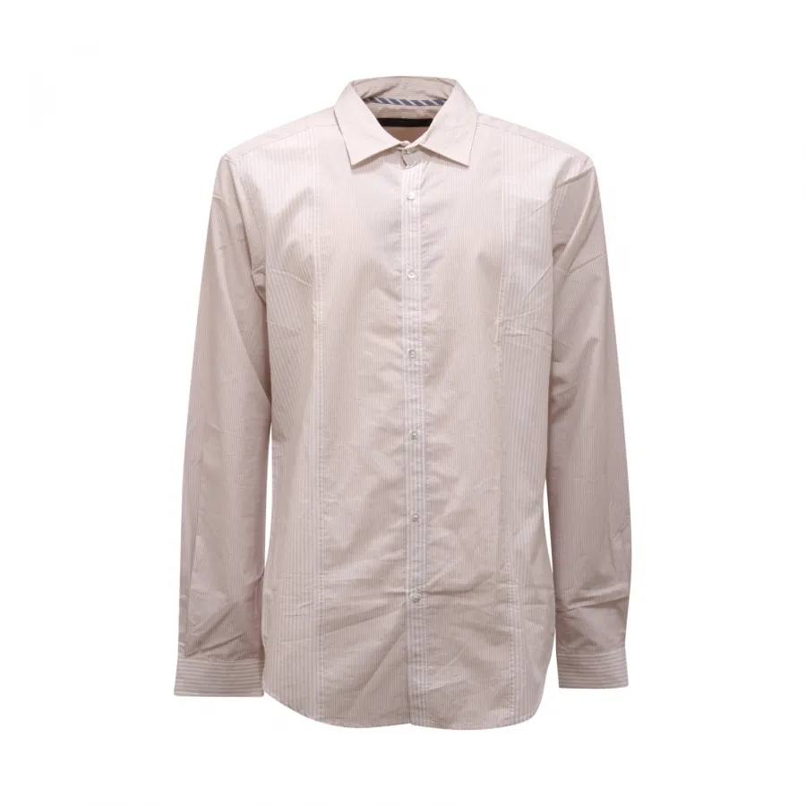 7106AR camicia uomo MESSAGERIE man shirt RIGHE BEIGE 