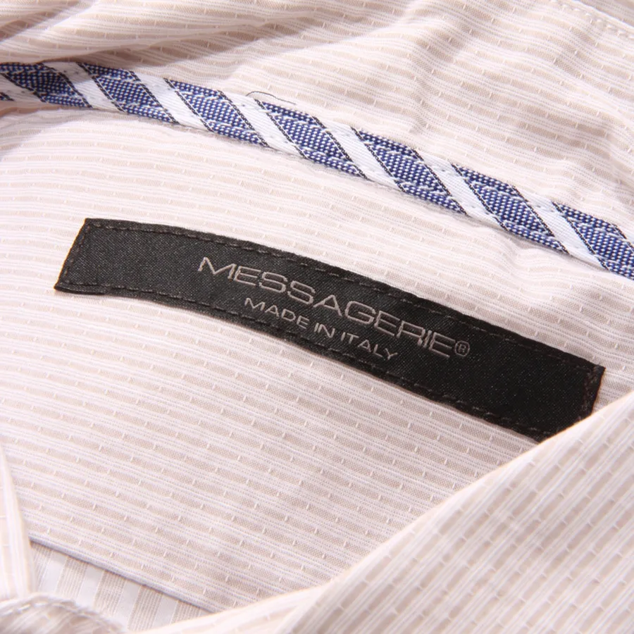7106AR camicia uomo MESSAGERIE man shirt RIGHE BEIGE 
