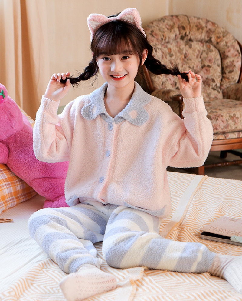 Abbigliamento per bambini Abbigliamento per la casa da donna Abito autunno e inverno Cardigan Capispalla Set pigiama