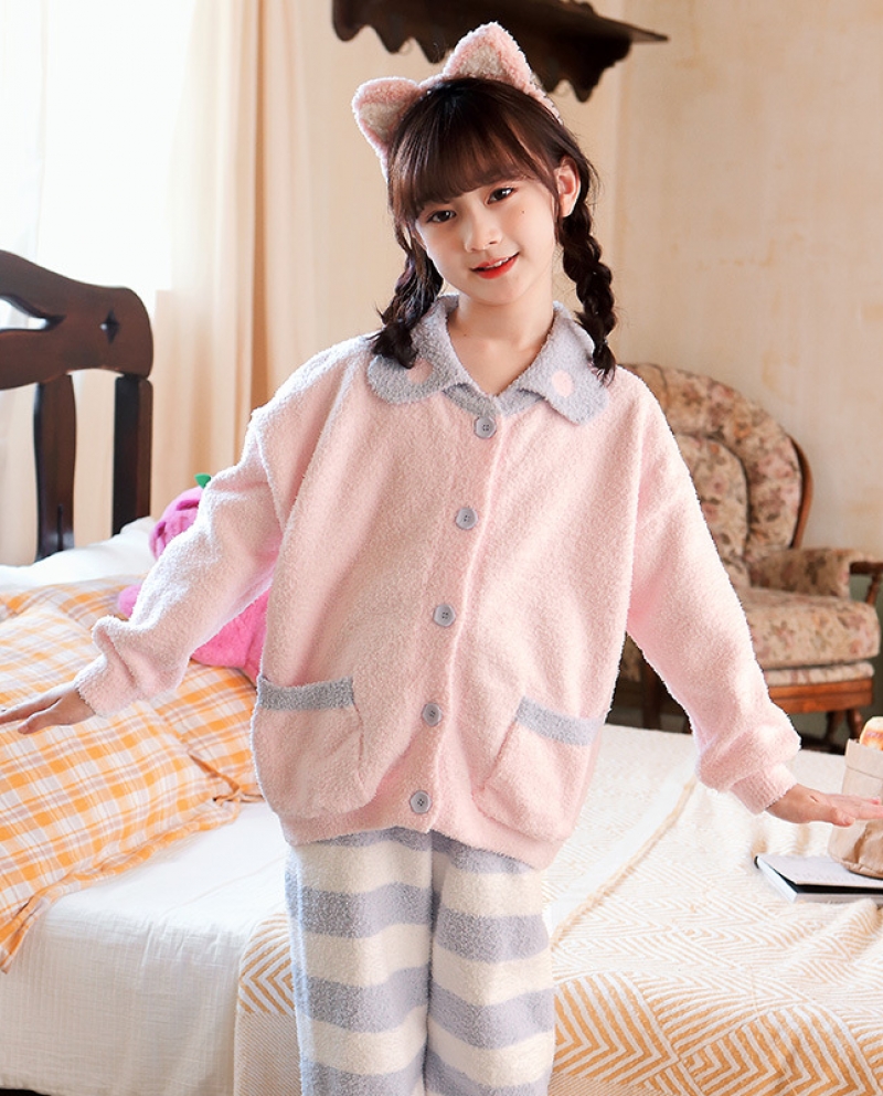 Abbigliamento per bambini Abbigliamento per la casa da donna Abito autunno e inverno Cardigan Capispalla Set pigiama