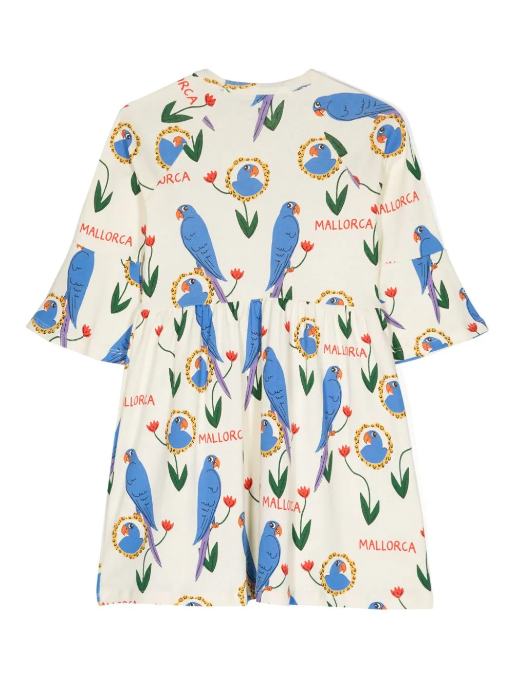 Abito con stampa Parrots