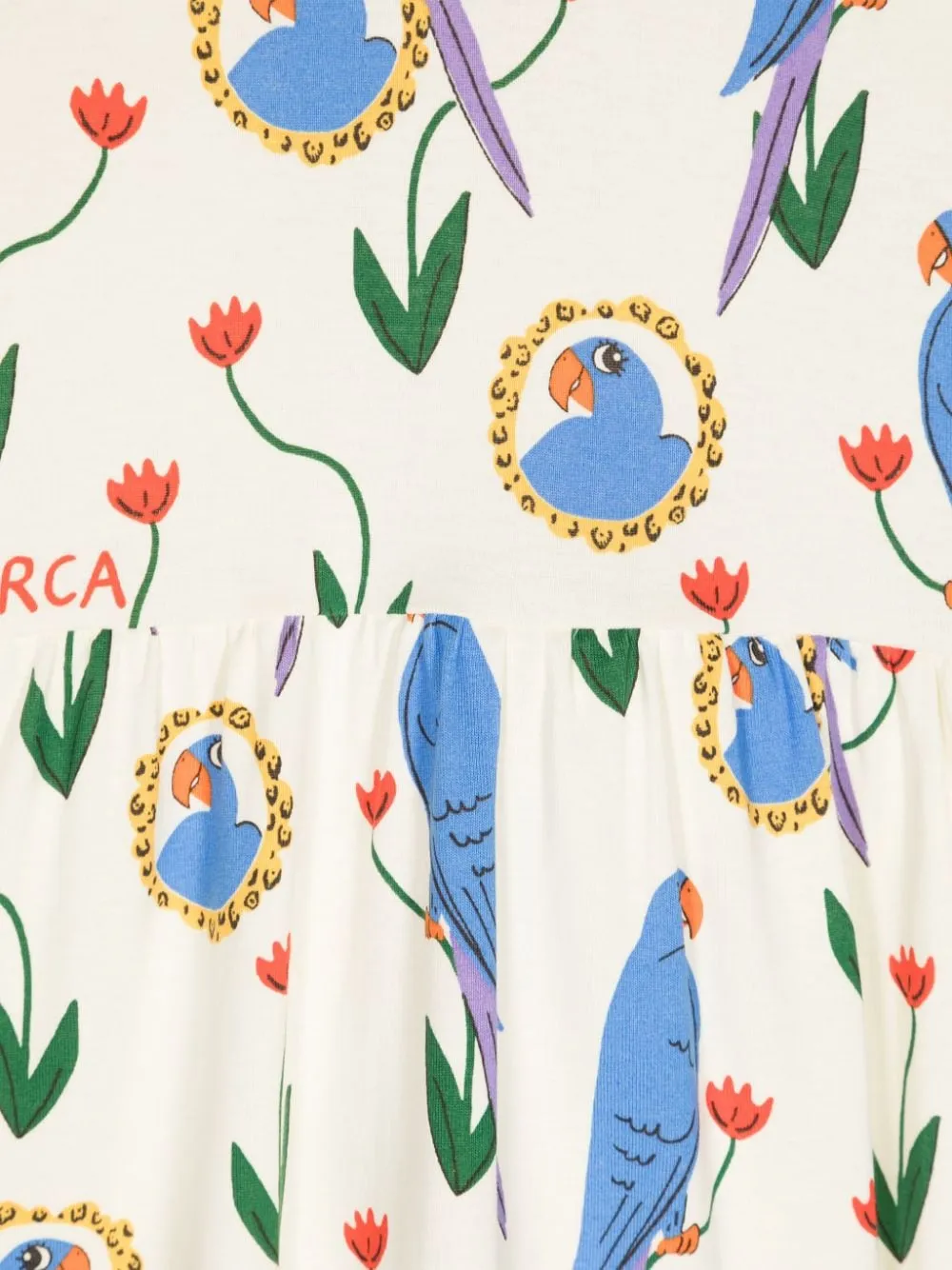 Abito con stampa Parrots