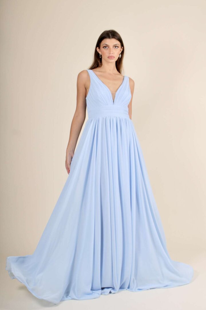 Abito Elena Plisse – Azzurro