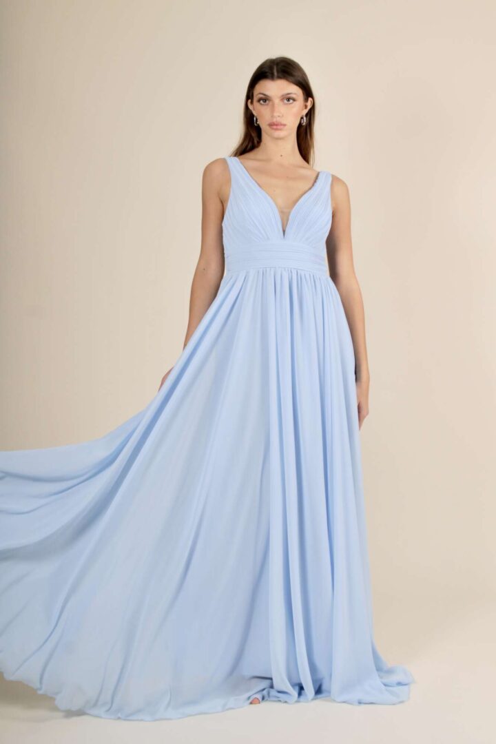 Abito Elena Plisse – Azzurro