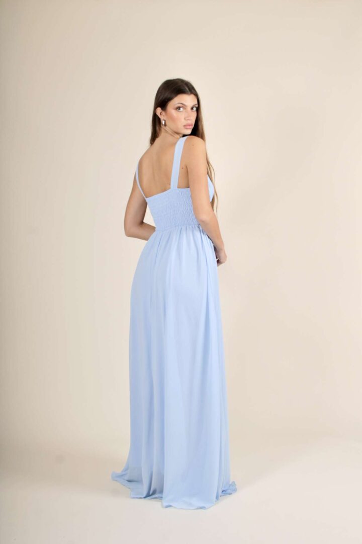Abito Elena Plisse – Azzurro