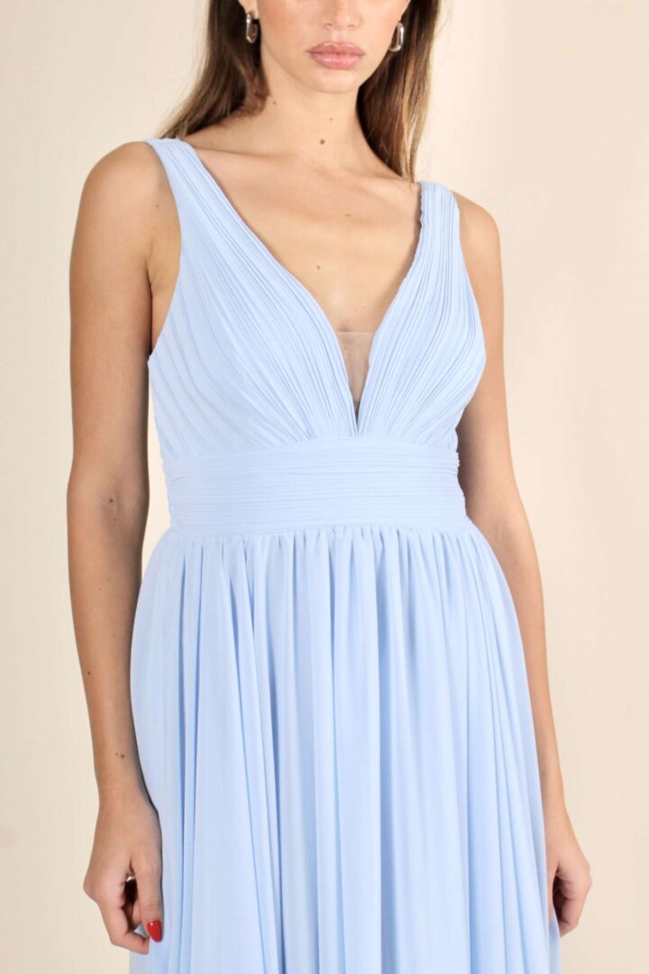 Abito Elena Plisse – Azzurro