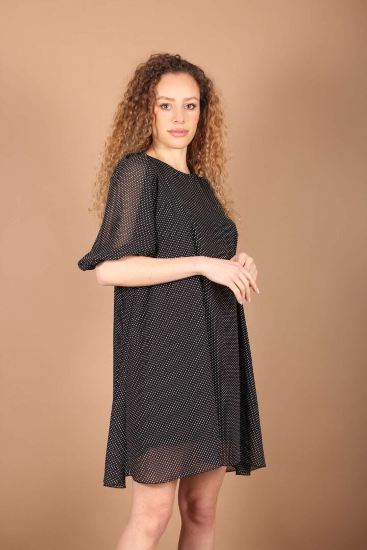 Abito Svasato Pois – Nero