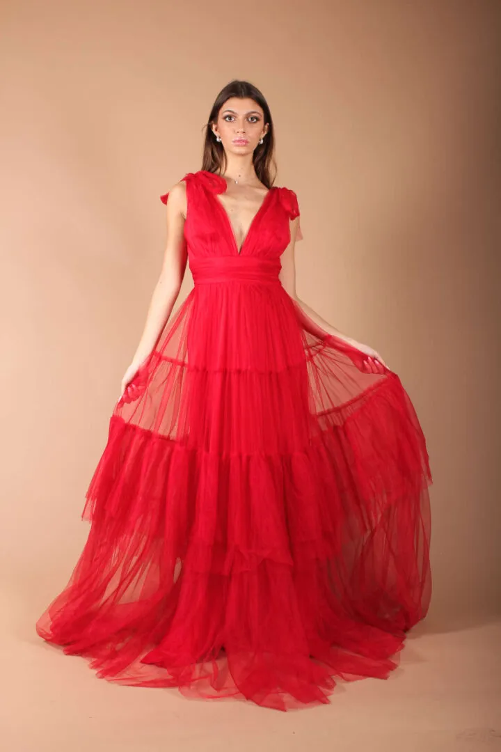 Abito tulle balze