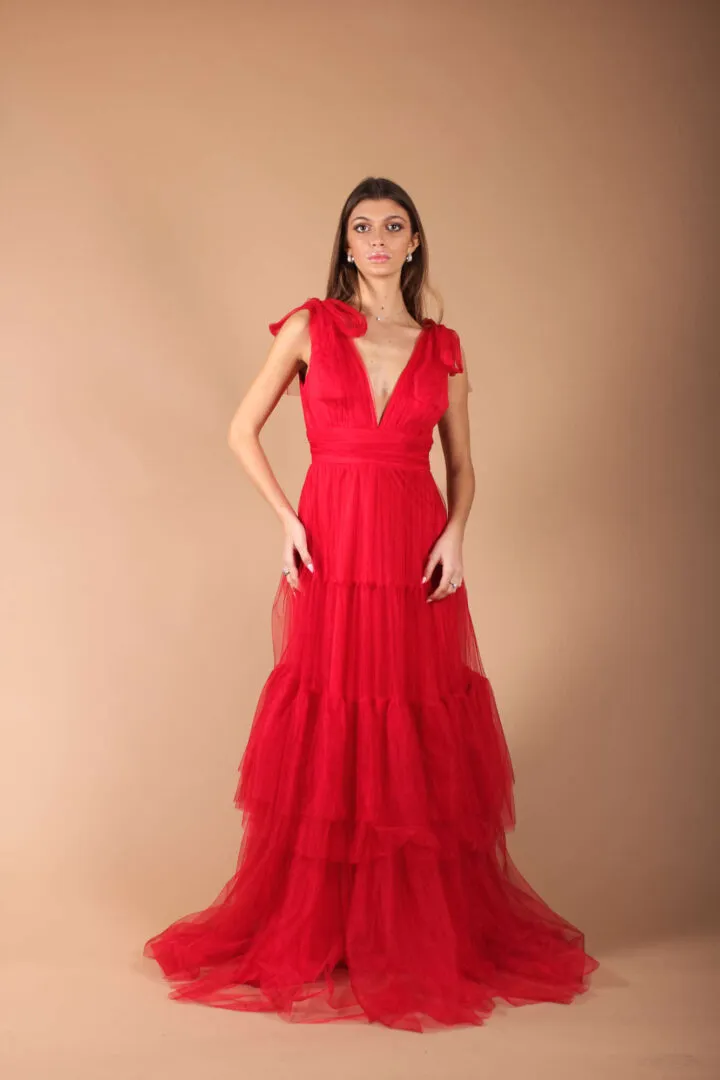 Abito tulle balze