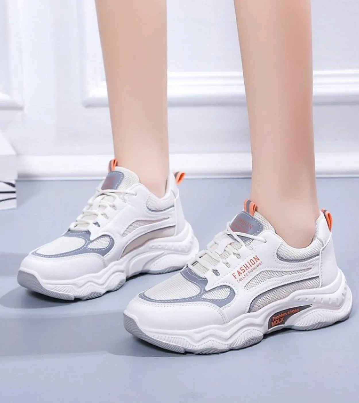 Acquista 2022 Sneakers Da Donna Moda Piattaforma Casual Donna Scarpe Vulcanizzate Scarpe Da Donna Per Femme Laceup Mesh Sport Tr