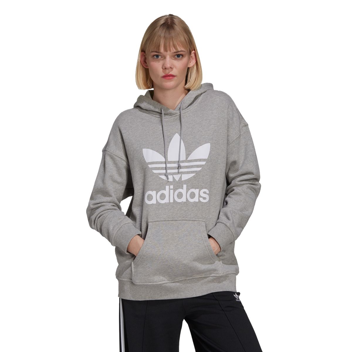 Adidas Felpa Adicolor Trefoil Donna Grigio