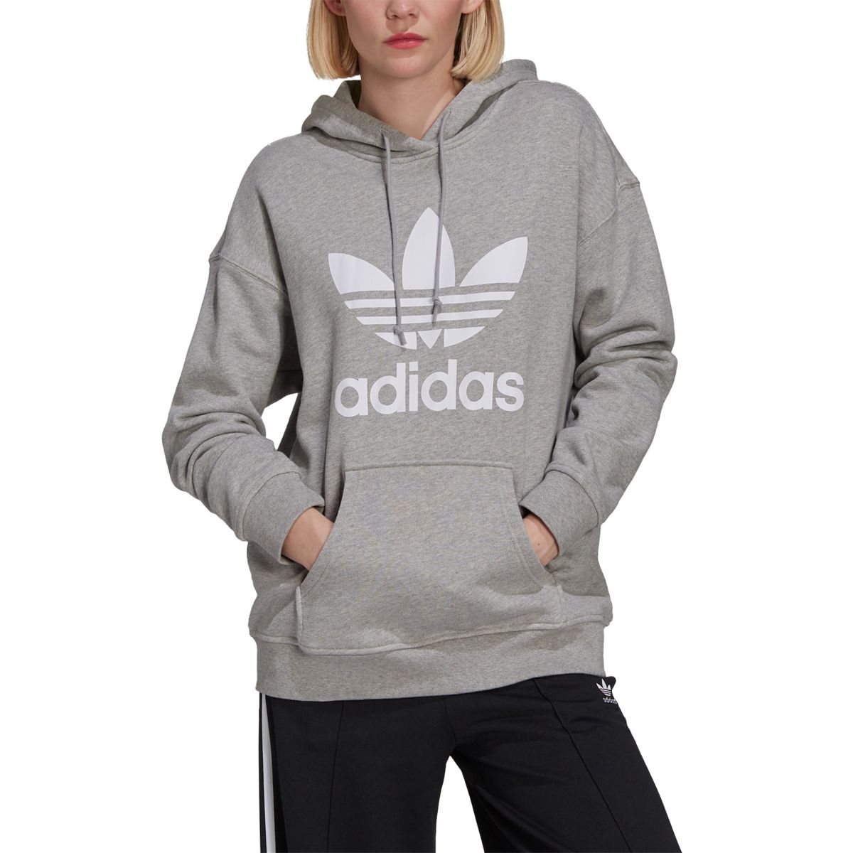 Adidas Felpa Adicolor Trefoil Donna Grigio