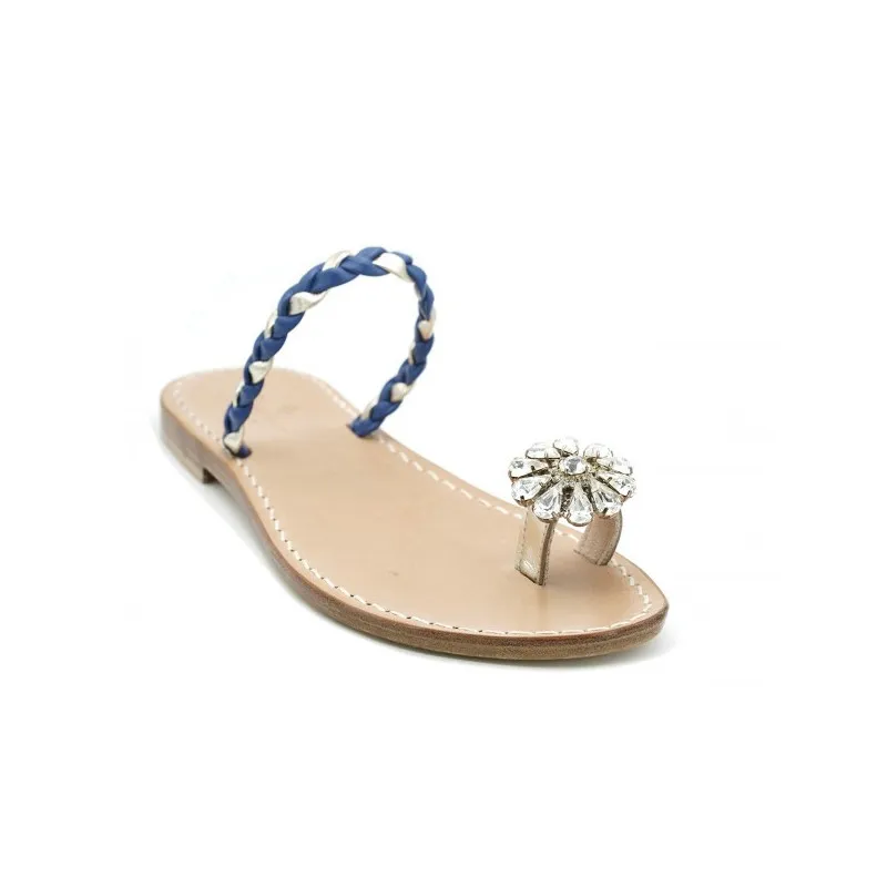 Aimi - sandali fascia e dito con treccia e gioiello