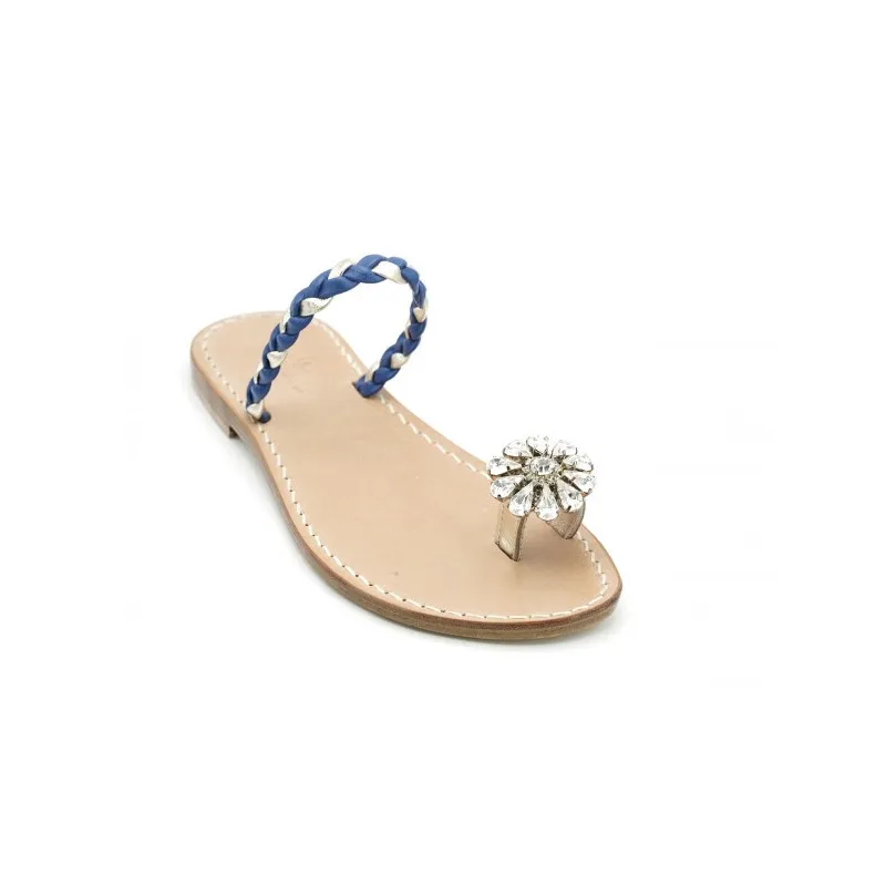 Aimi - sandali fascia e dito con treccia e gioiello