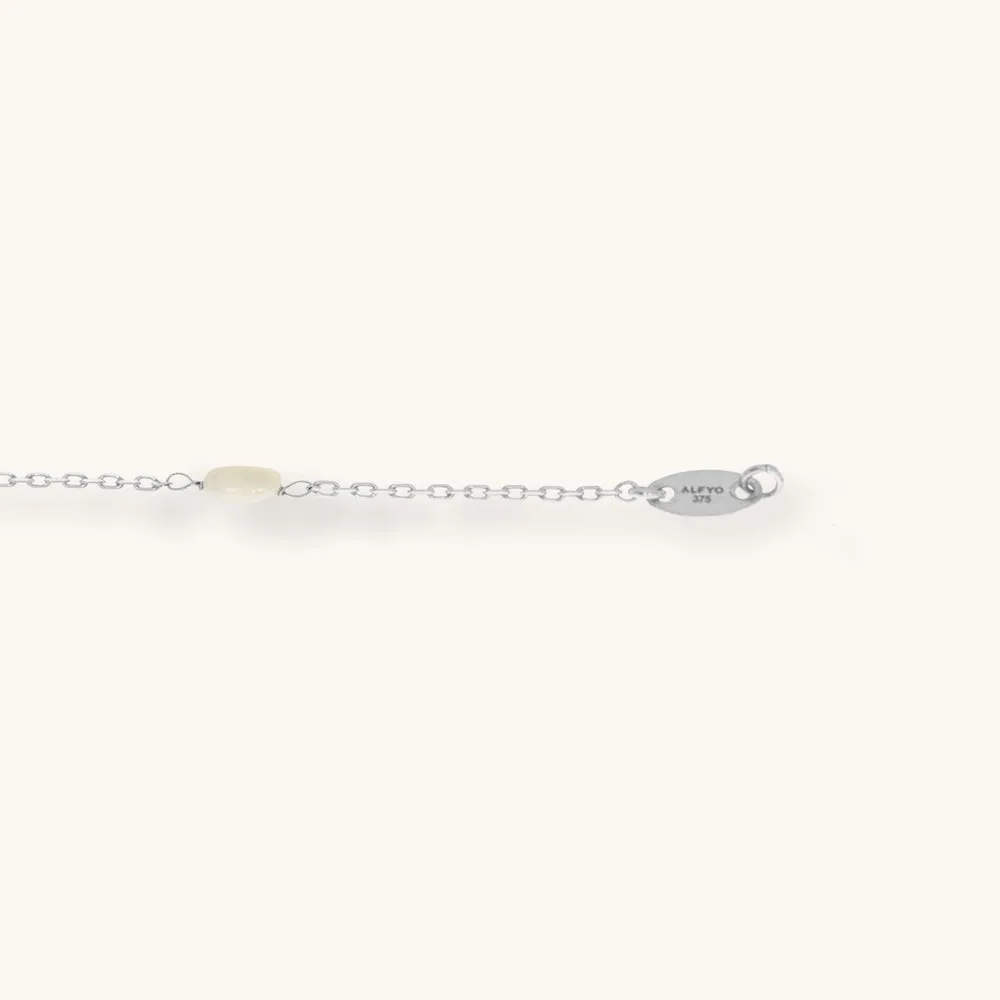 ALFYO Bracciale Let It Glow in Oro Bianco con Perle Barocche