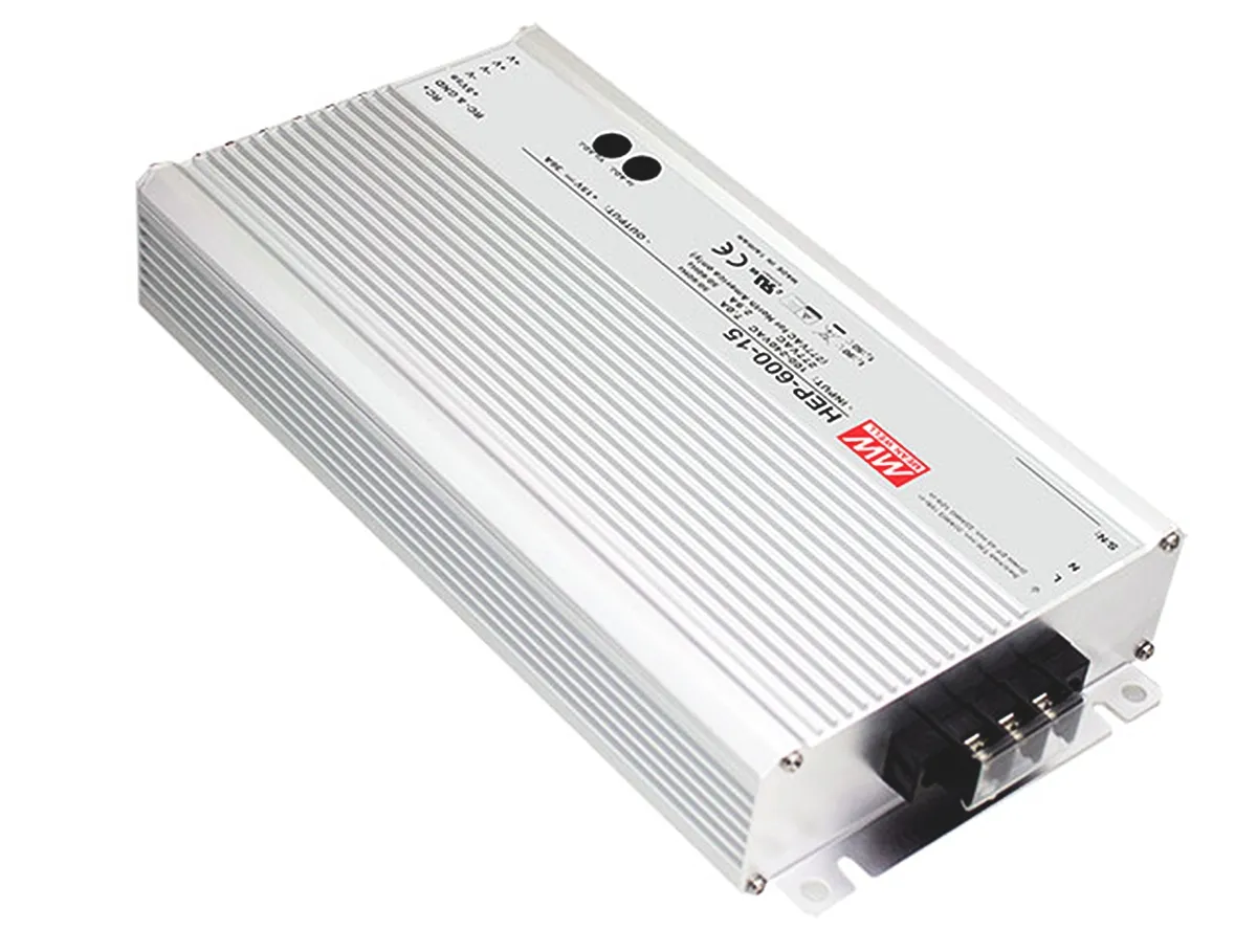 Alimentatore switching MEAN WELL HEP-600-24, 600W, ingresso 127 → 431 V dc, 90 → 305 V ac, uscita 24V cc,