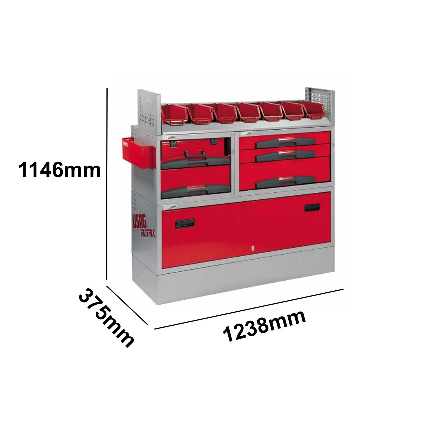 Allestimento USAG 5006 EF2 lato sinistro 1238x375x1146 mm
