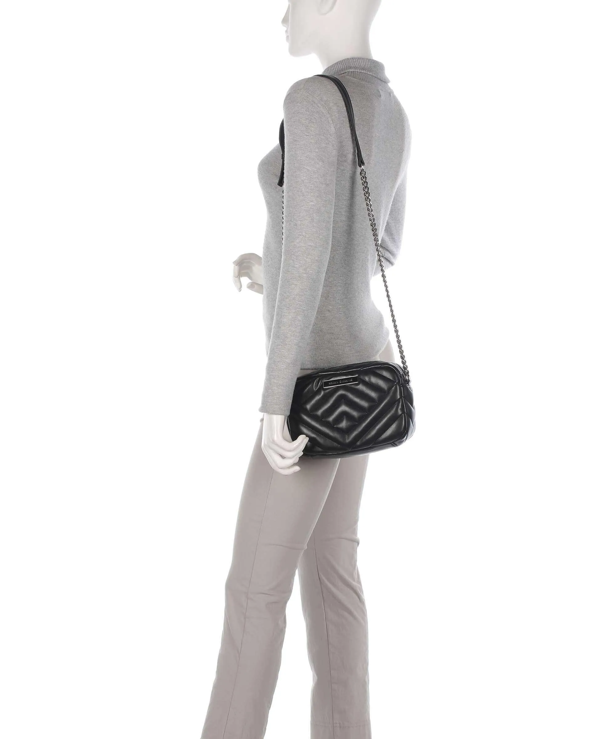  Armani Exchange Victoria Borsa a tracolla pelle sintetica nero  
