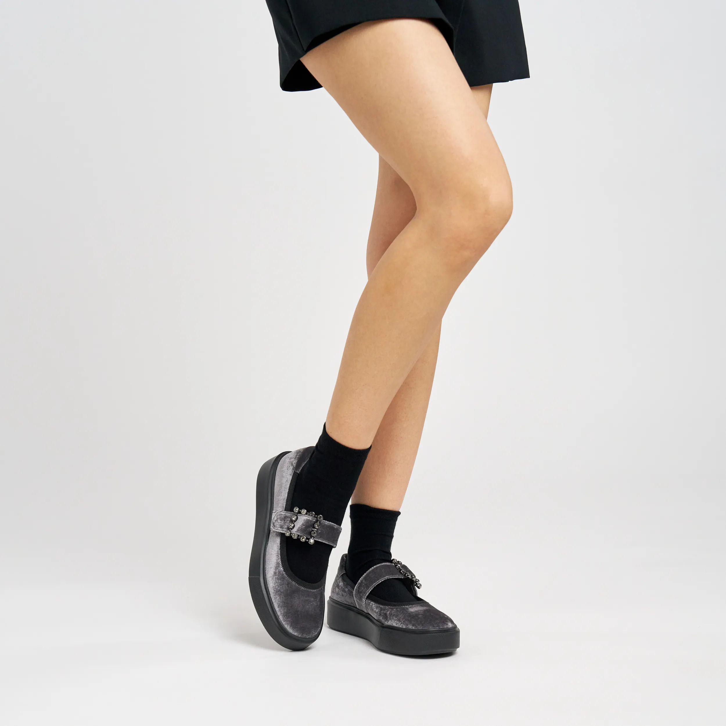 Ballerine sporty in velluto