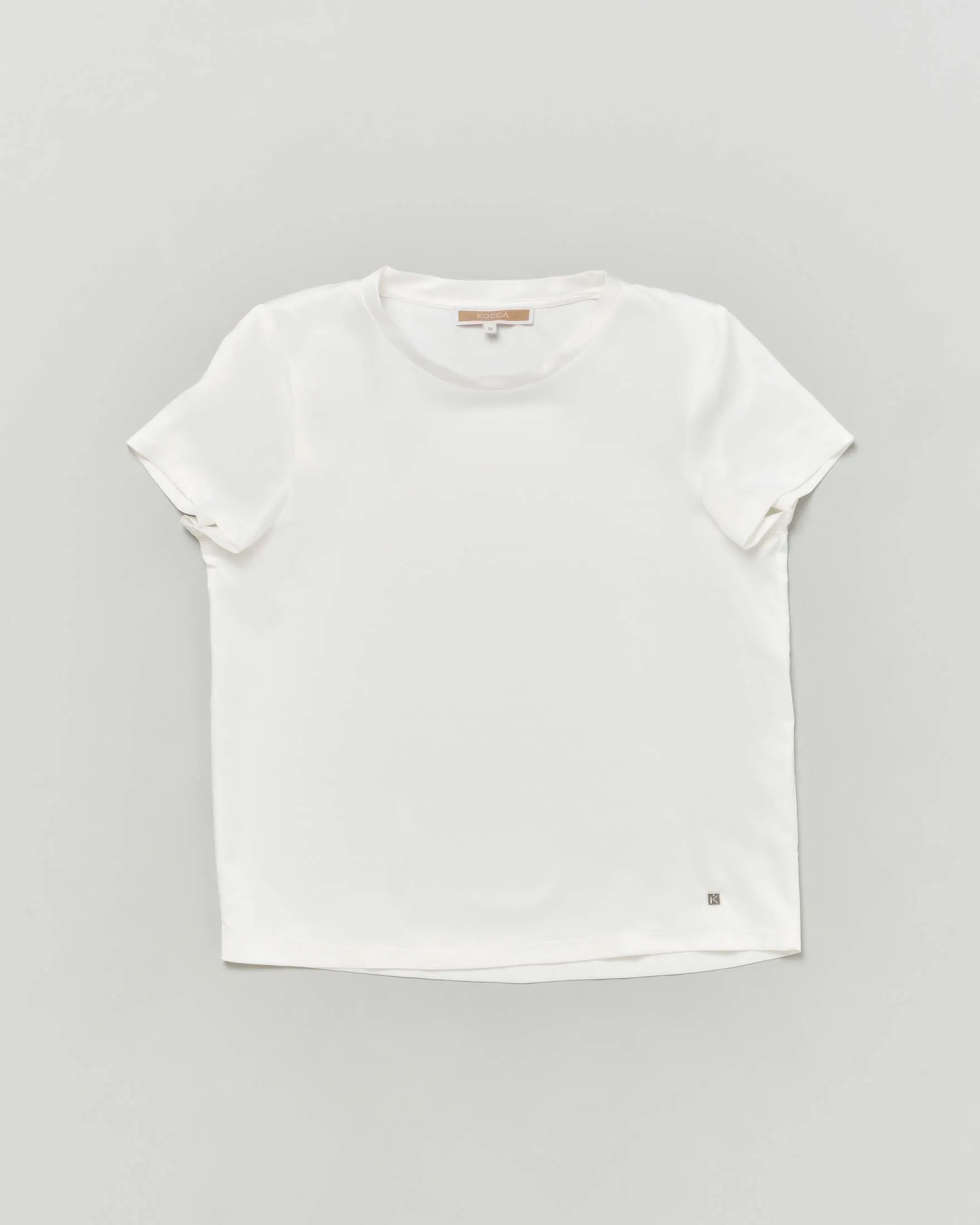 Blusa bianca in raso a maniche corte 10-16 anni