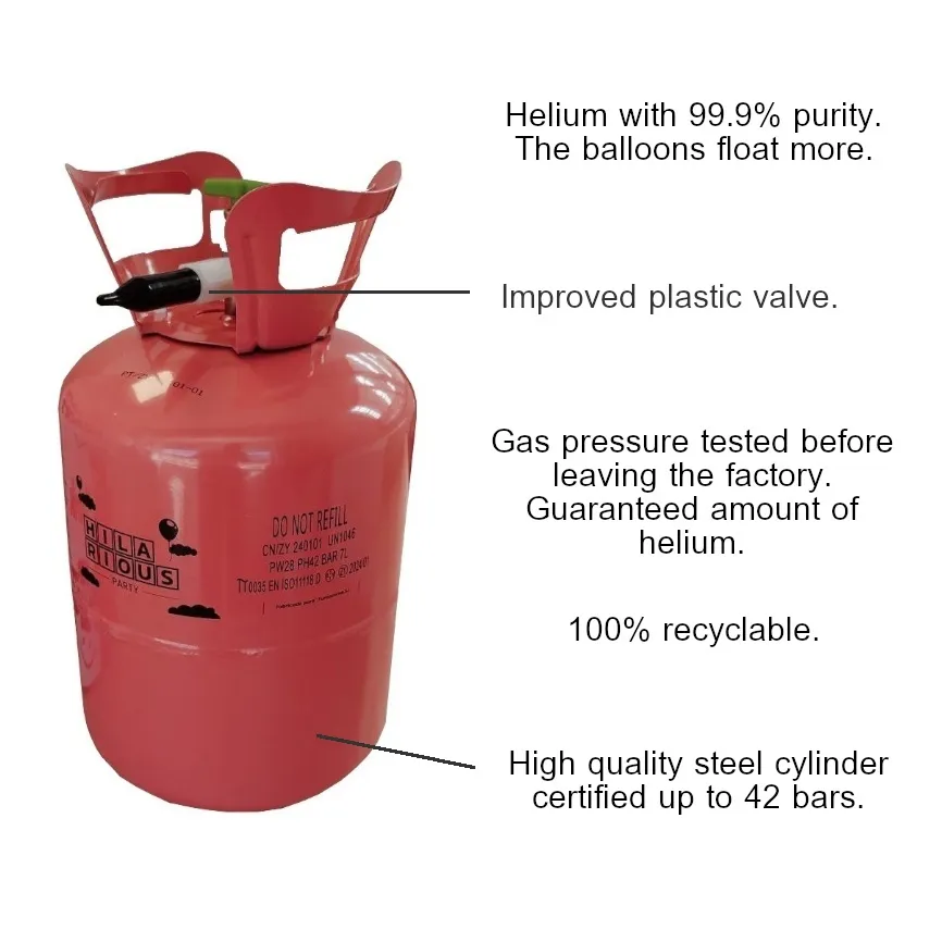 Bombola di elio - 0,38 m3 - per 50 palloncini