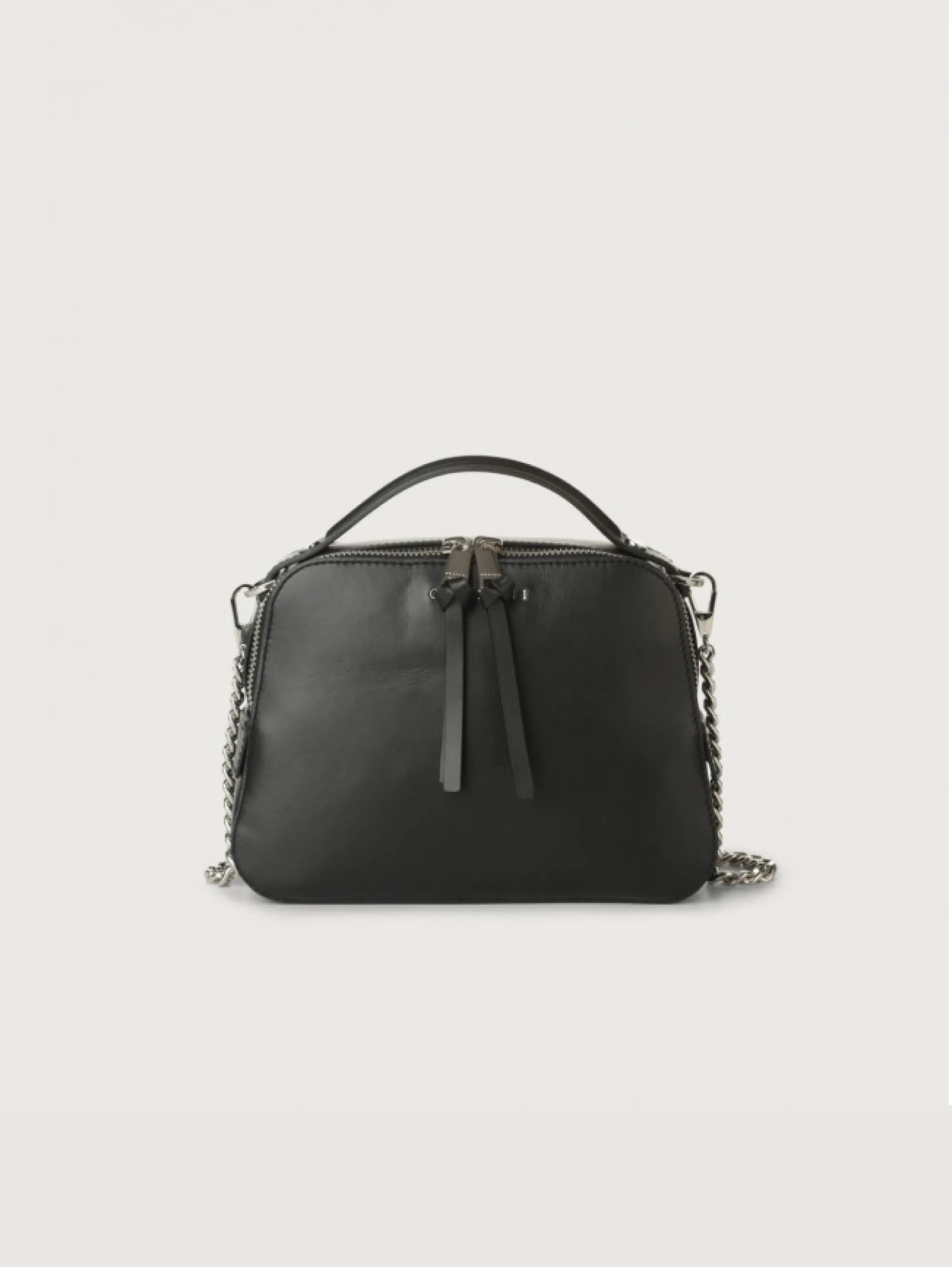Borsa a Mano Chéri in Pelle Liscia Nero