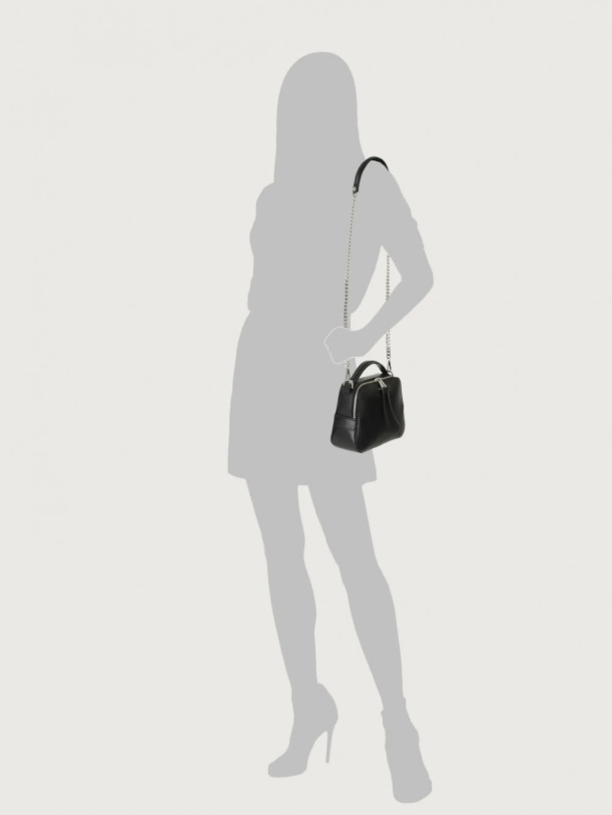 Borsa a Mano Chéri in Pelle Liscia Nero