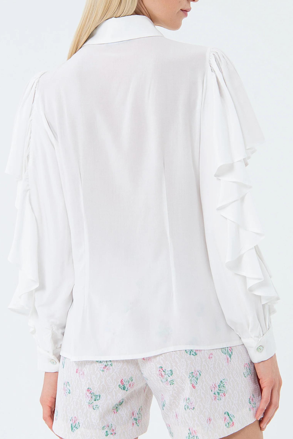 CAMICIA BIANCA DONNA FRACOMINA MANICHE APERTE 6009