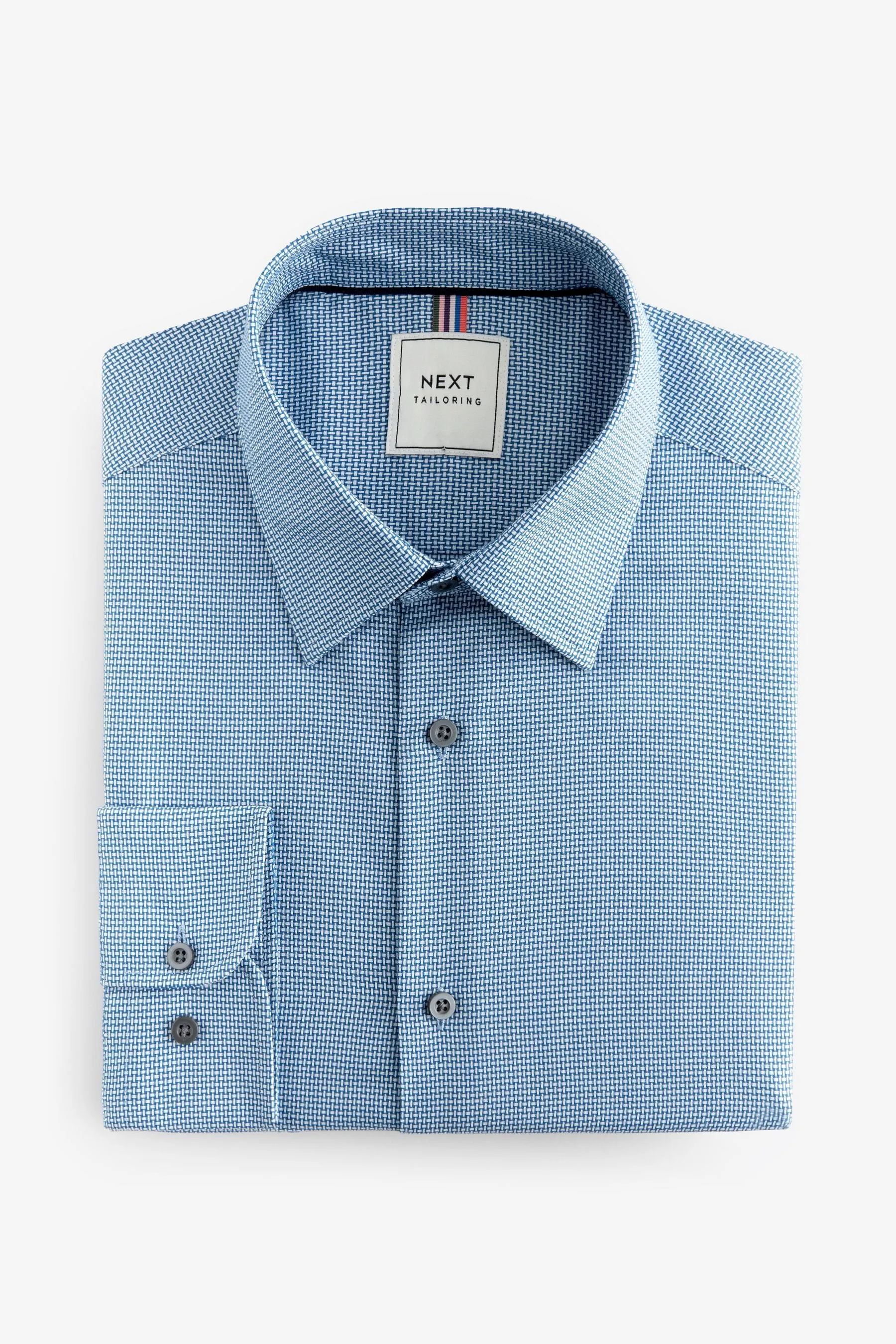 Camicia con polsino singolo testurizzato di facile manutenzione    