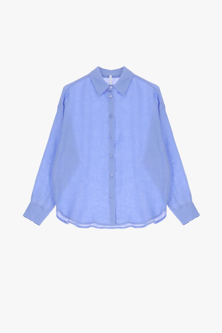 Camicia in lino con colletto classico