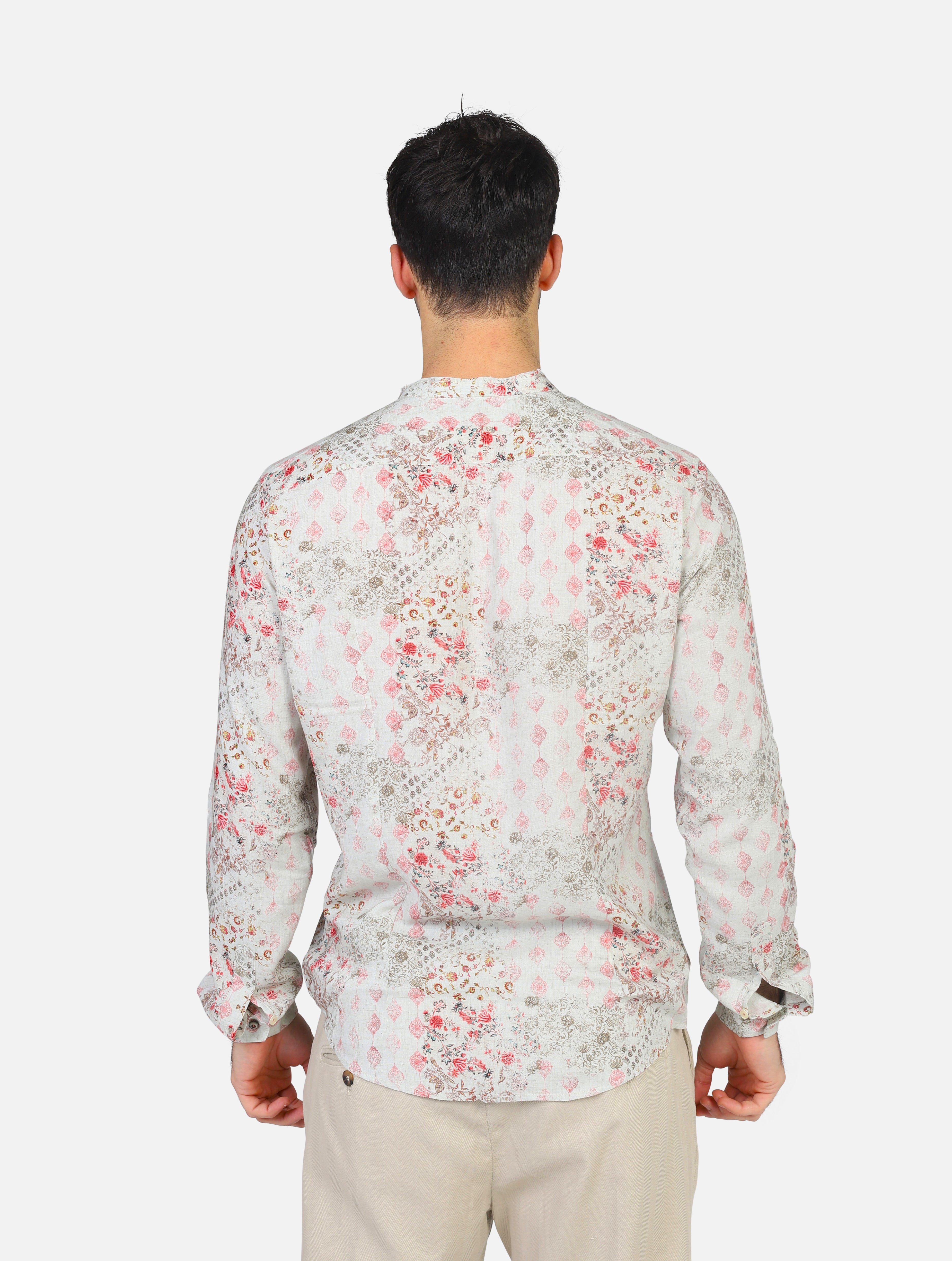 camicia KOON LCM154DG20BEIGE/ROSSO
