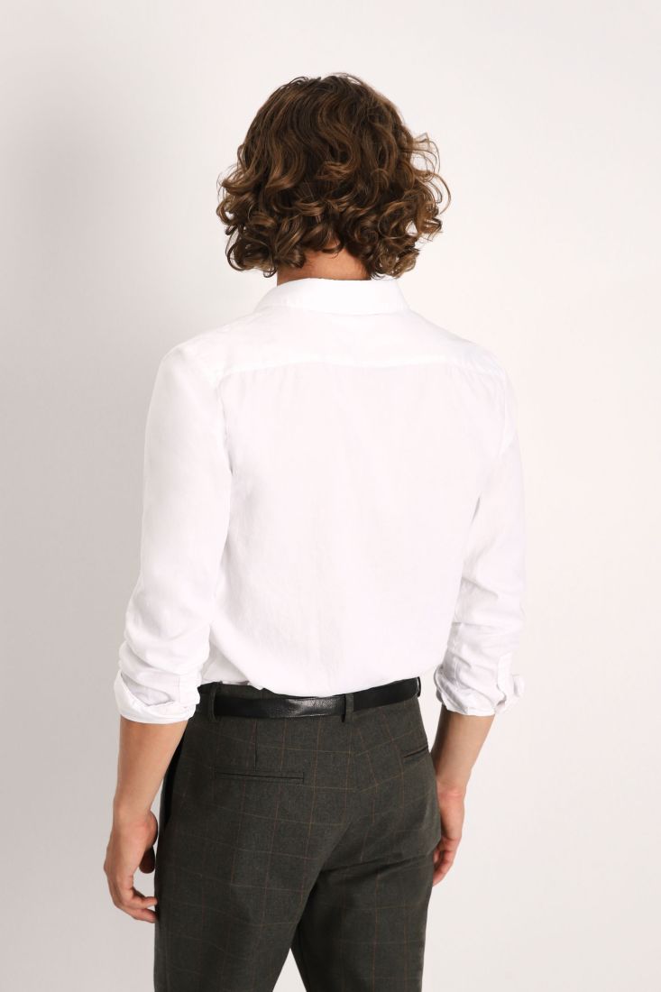 Camicia monocolour con colletto classico