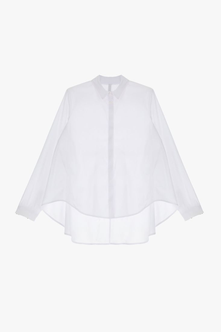 Camicia oversize asimmetrica con colletto classico