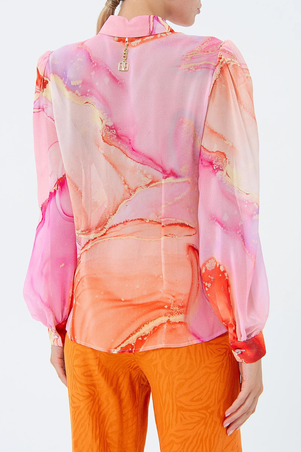 CAMICIA ROSA ARANCIO DONNA FRACOMINA SUNRISE 6002