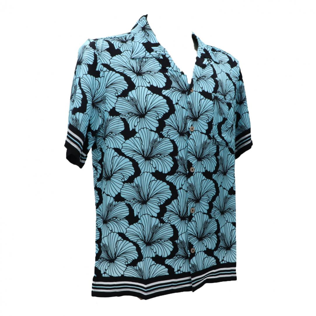 CAMICIA STAMPA VISCOSA Azzurro