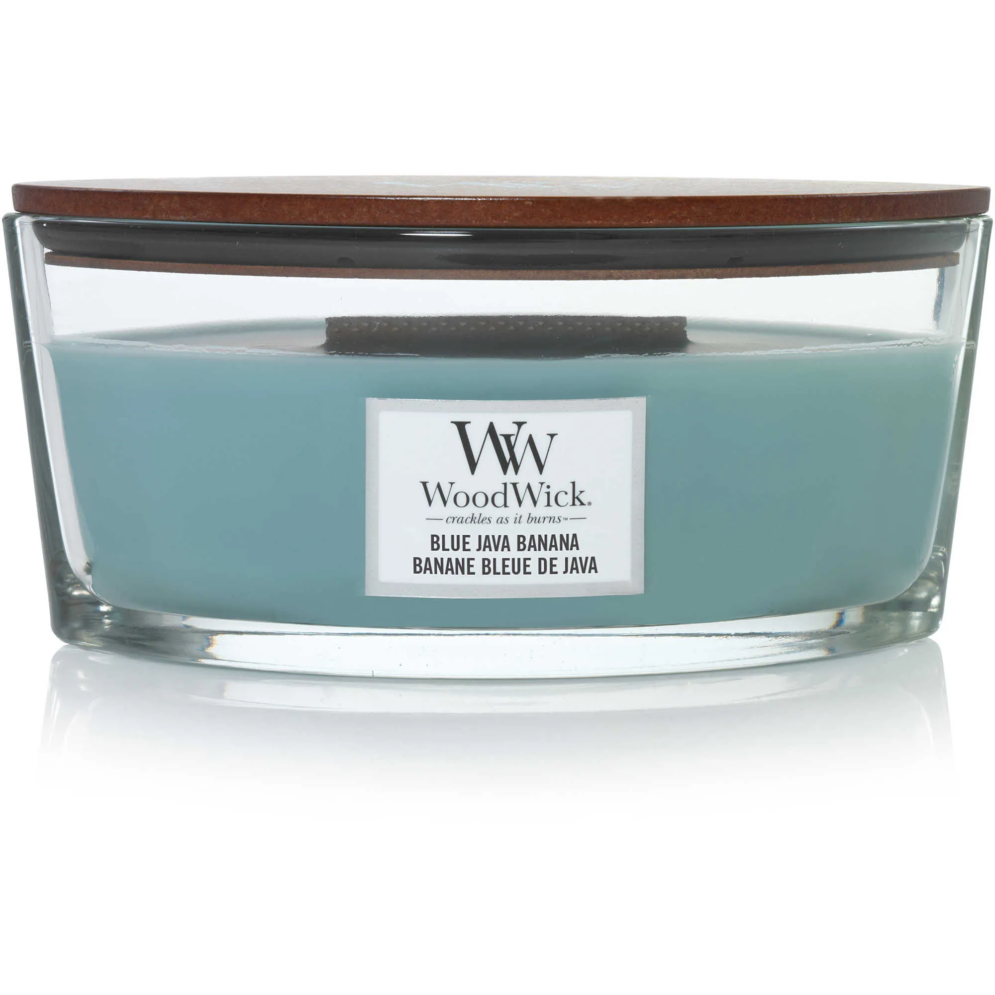 Candela ecologica WoodWick colore Blu