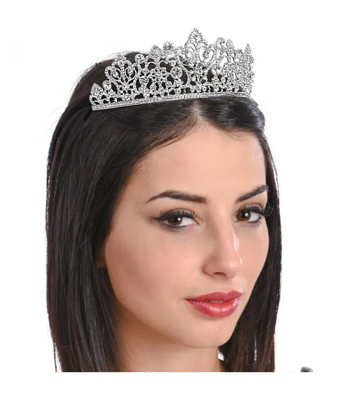 Coroncina preziosa in metallo strass