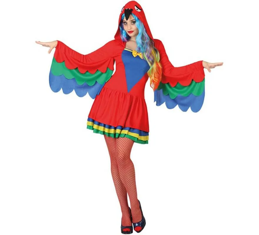 Costume da Pappagallo rosso per  donna