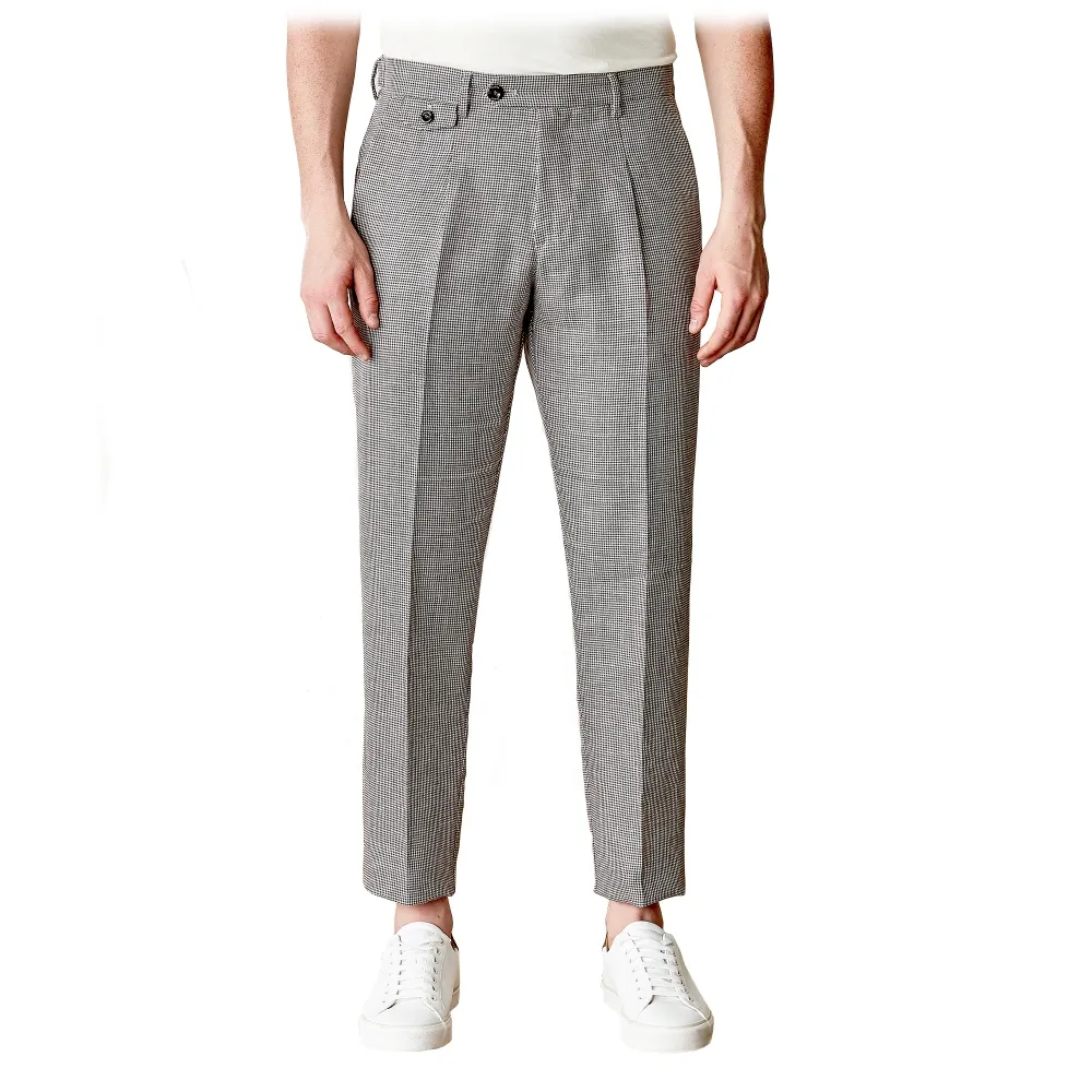Cruna - Pantalone Raval in Lana e Lino - 557 - Moro - Handmade in Italy - Pantaloni di Alta Qualità Luxury