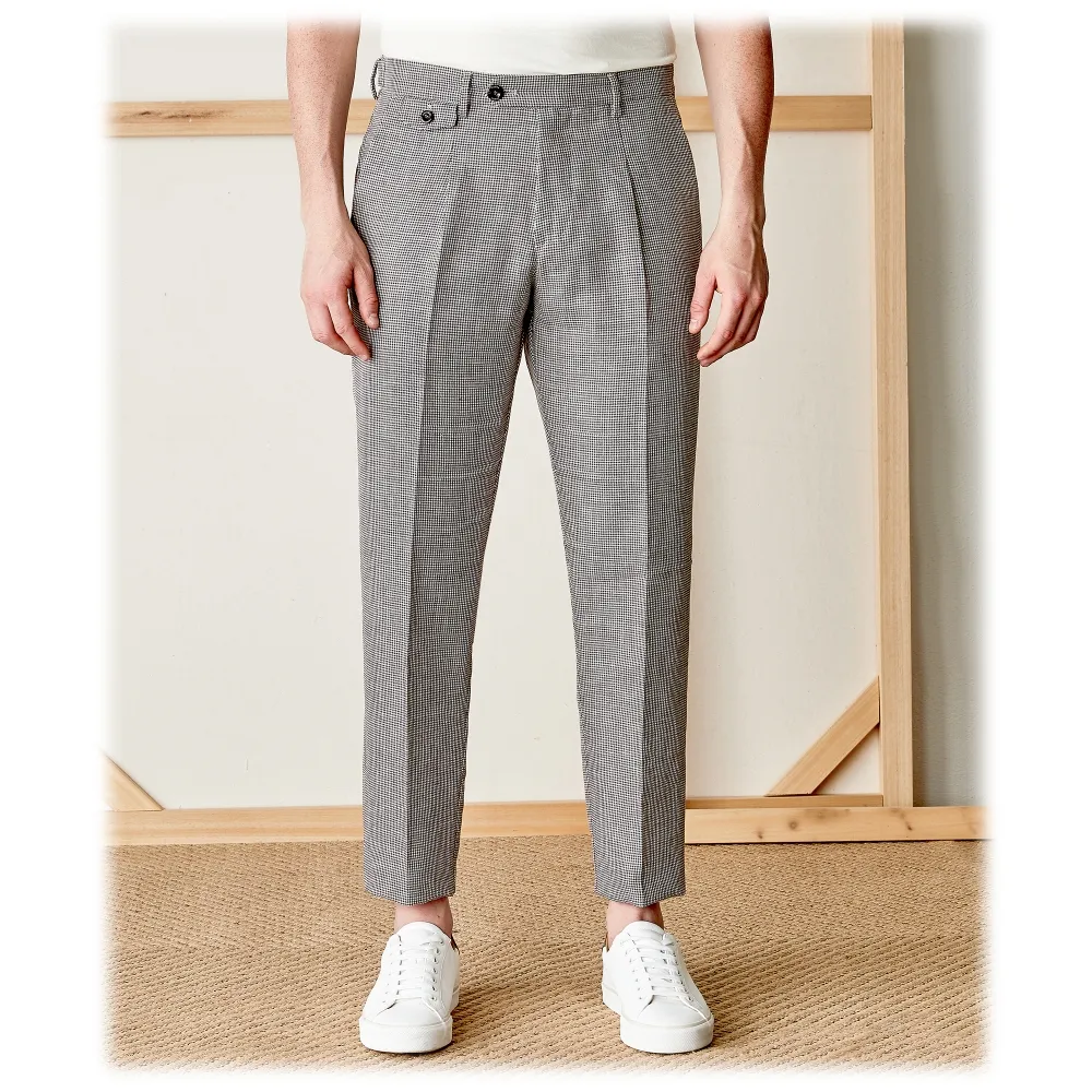 Cruna - Pantalone Raval in Lana e Lino - 557 - Moro - Handmade in Italy - Pantaloni di Alta Qualità Luxury