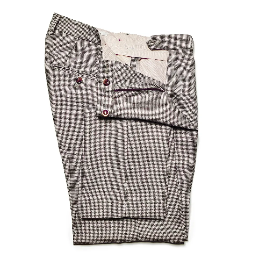 Cruna - Pantalone Raval in Lana e Lino - 557 - Moro - Handmade in Italy - Pantaloni di Alta Qualità Luxury