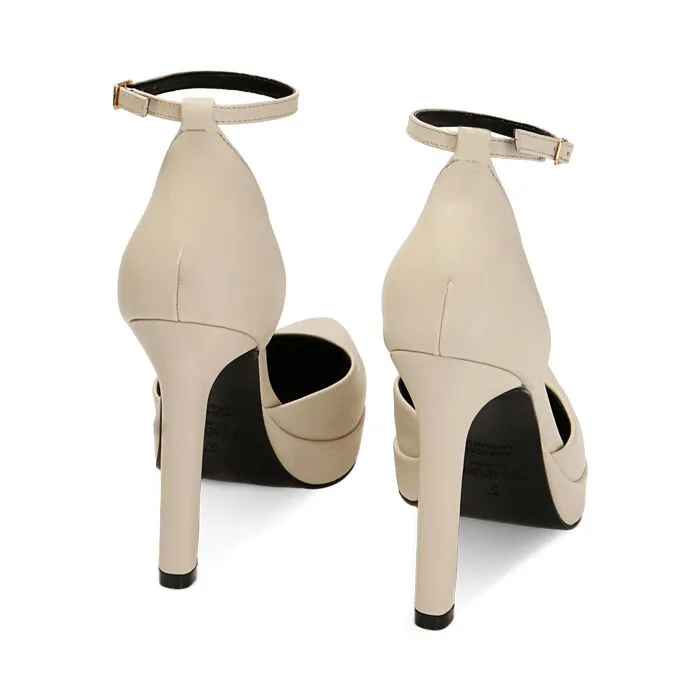 Décolleté cinturno platform panna, tacco 11,3 cm