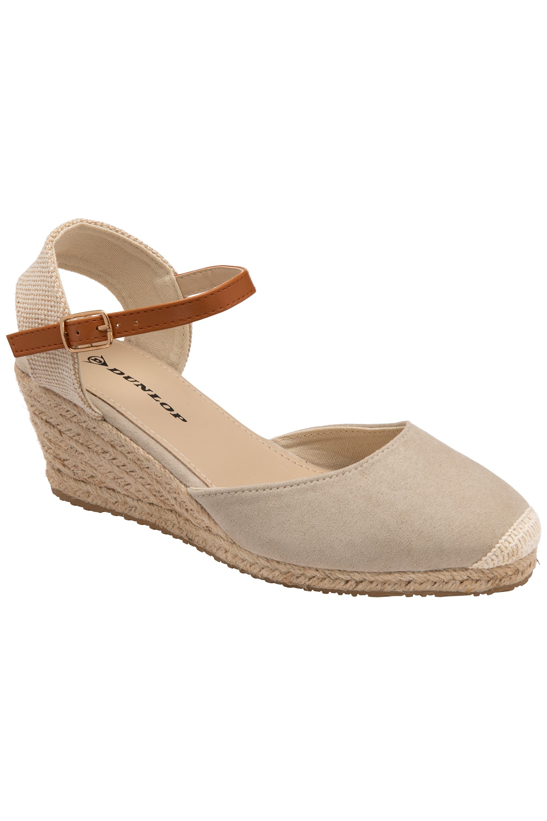 Dunlop Ladies - Sandali stile espadrillas con zeppa