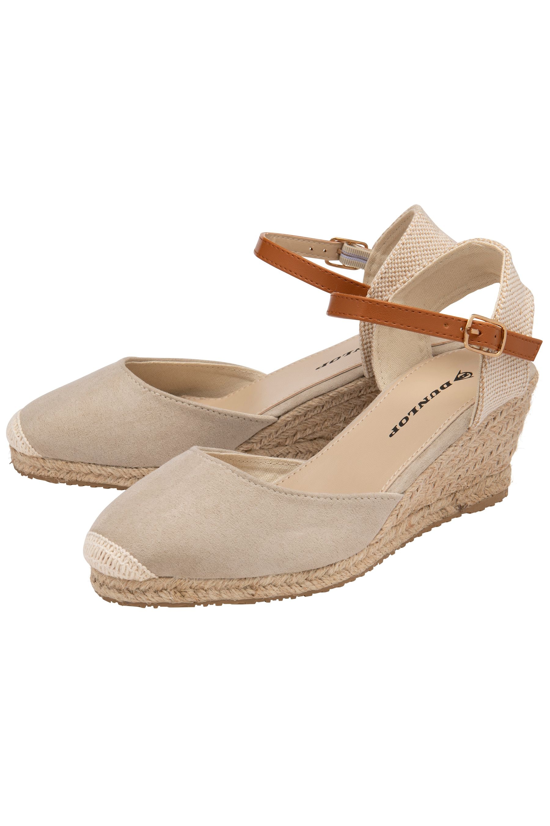 Dunlop Ladies - Sandali stile espadrillas con zeppa