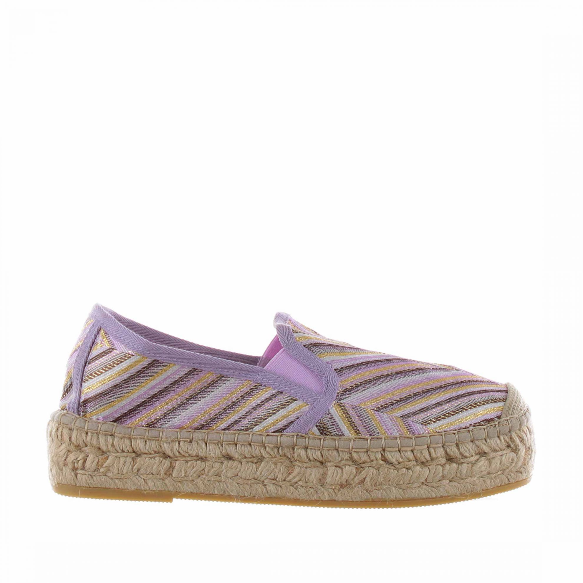 Espadrillas cangrejo in canvas con dettagli lamè