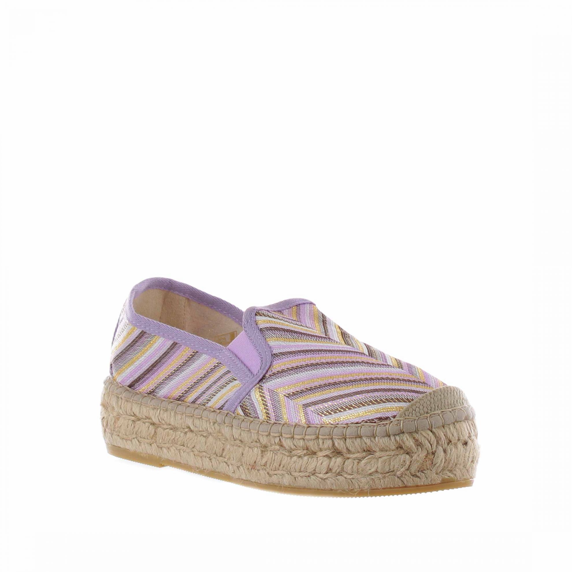 Espadrillas cangrejo in canvas con dettagli lamè