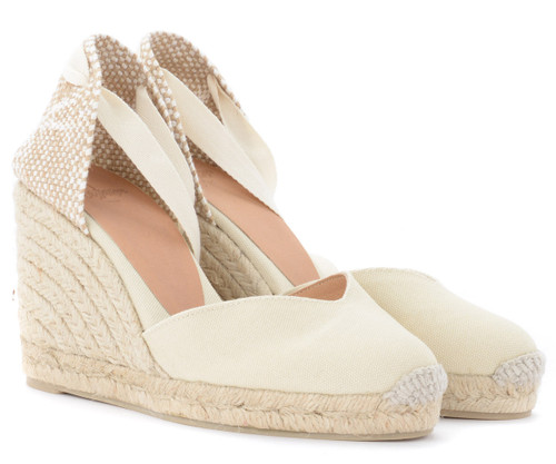 Espadrillas Castañer Chiara in canvas color avorio